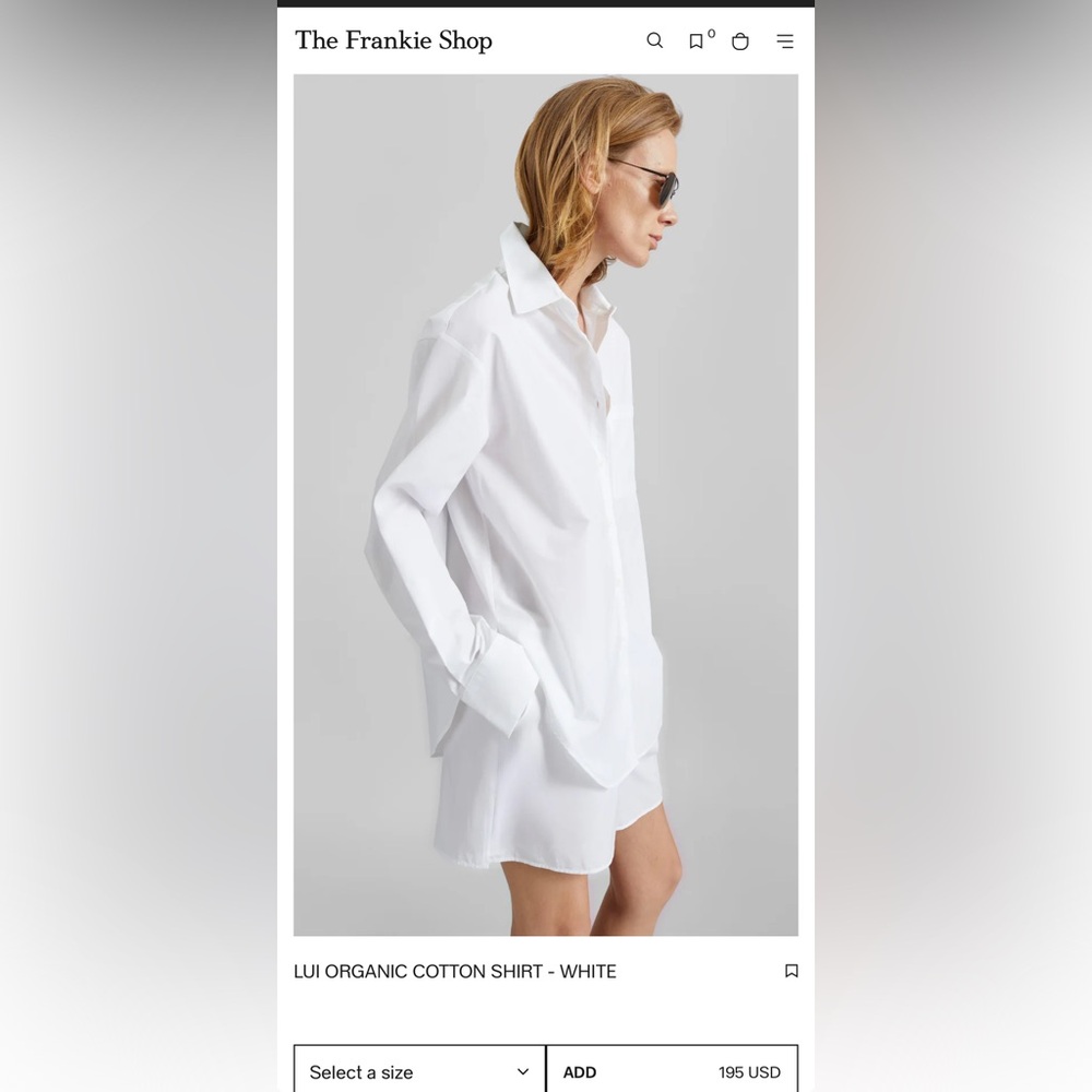 The Frankie Shop White Oversized Organic Cotton Shirt